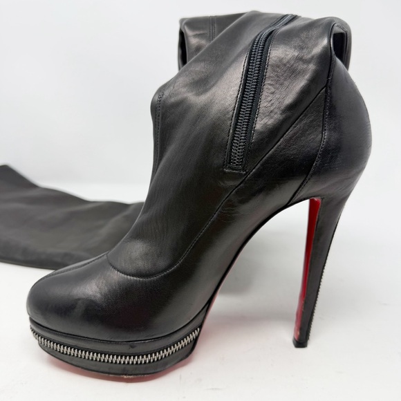 Christian Louboutin Unique OTK Black Leather Platform Boots Womens Size EU 40 - Picture 9 of 14